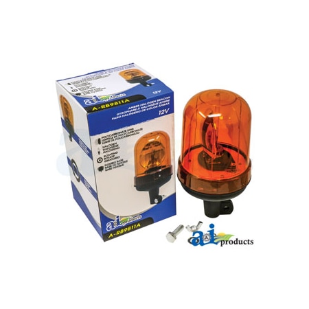 A & I Products Rotating Beacon, Amber, Pipe Type, Flexible Base 6" x6" x10" A-RB9811A